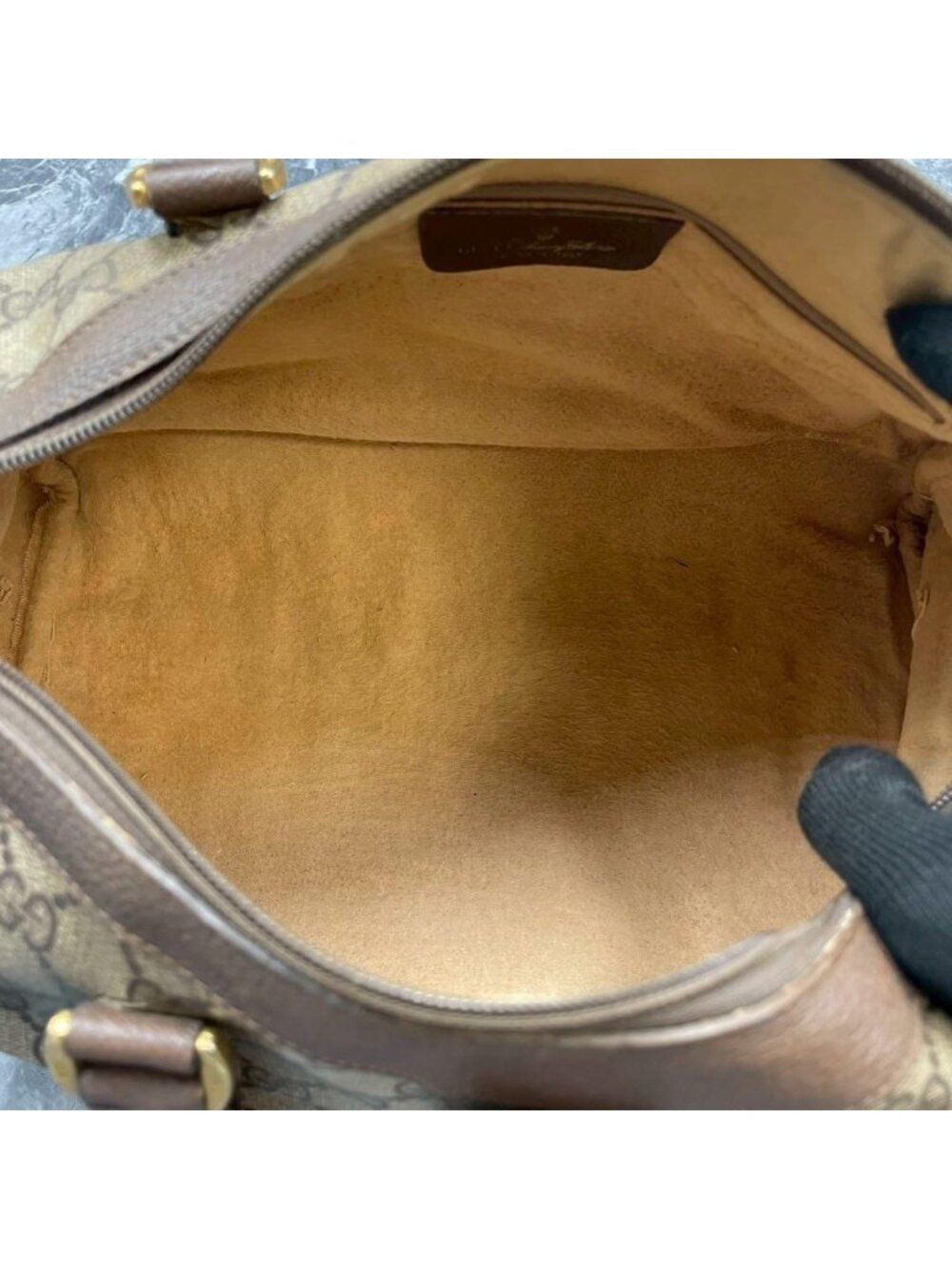 Gucci GG Sherry Line Boston Bag Brown Leather - Picture 5 of 10